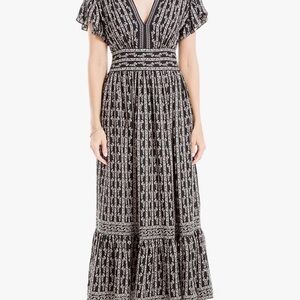 Max Studio Black and White Patterned Maxi Dress